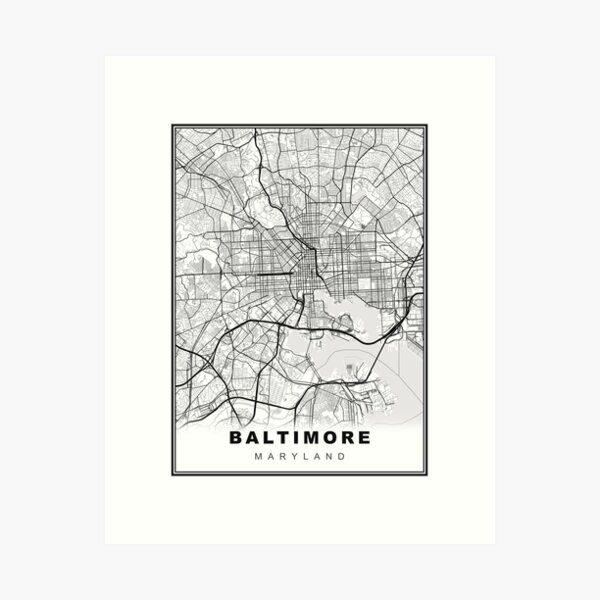 Item preview, Baltimore Map designed and sold by Tamas Das.