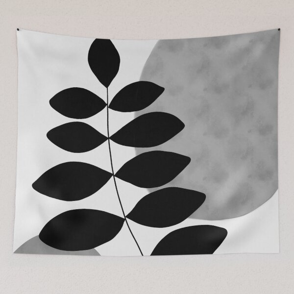 Item preview, Abstract Black and White Leaf designed and sold by Mirushy.
