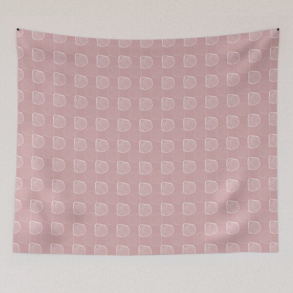 Artikelvorschau, Dusty Pink Beach Inspiriertes geometrisches Muschelmuster entworfen und verkauft von CJAura by Claire Jane Johnson.