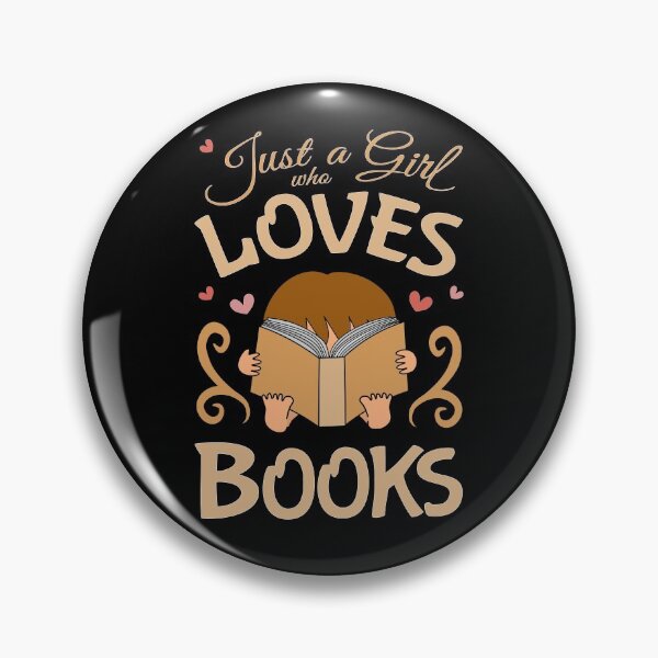 Item preview, Just a Girl Who Loves Books - cute brunette girl reading,  gold   designed and sold by nutmegfairy.