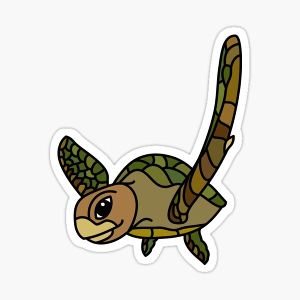 Green Turtle Australian Ocean Animal coloured. Sticker