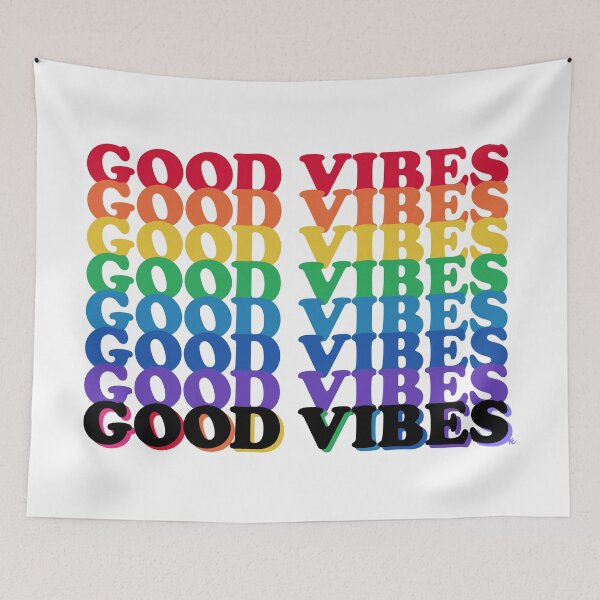 Item preview, Good Vibes Gay Rainbow designed and sold by The White Bat.