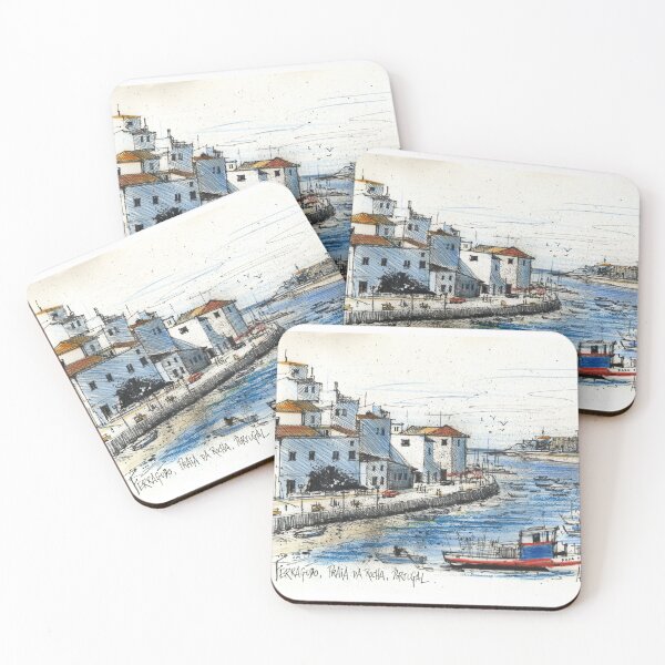 Item preview, Ferragudo sketch, Praia da Rocha, Portugal suitable for framing designed and sold by Al Benge - NZ & Australian Art.