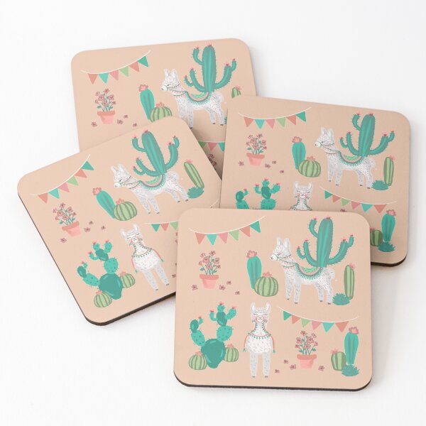 Item preview, Llamas and Cacti Pattern designed and sold by GildedMiddleWay.