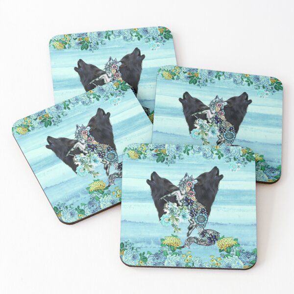 Item preview, Wonderful elegant fox with flowers and wolves designed and sold by nicky2342.
