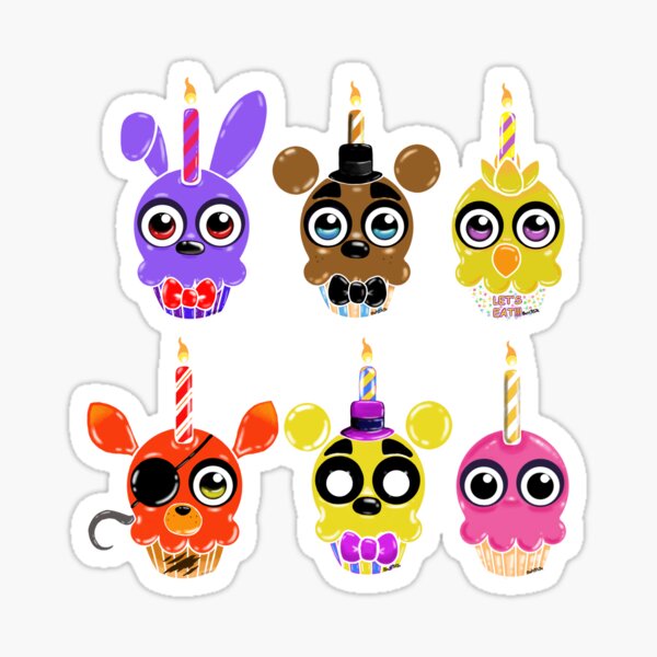 Five Nights At Freddy's, Candy, FNAF, Freddy, Chicka, Bonnie, CupCake, Vinyl, Decal