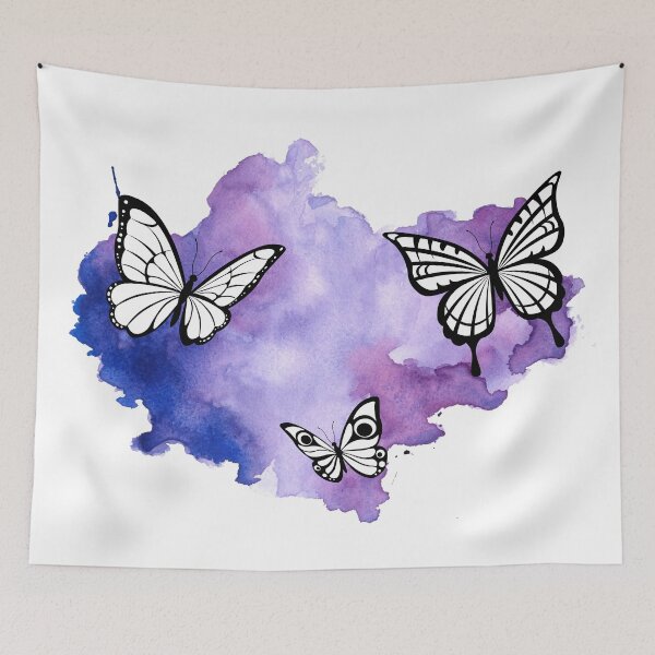 Item preview, Butterspace beautiful butterflies on abstract watercolor background designed and sold by friendly-fox.