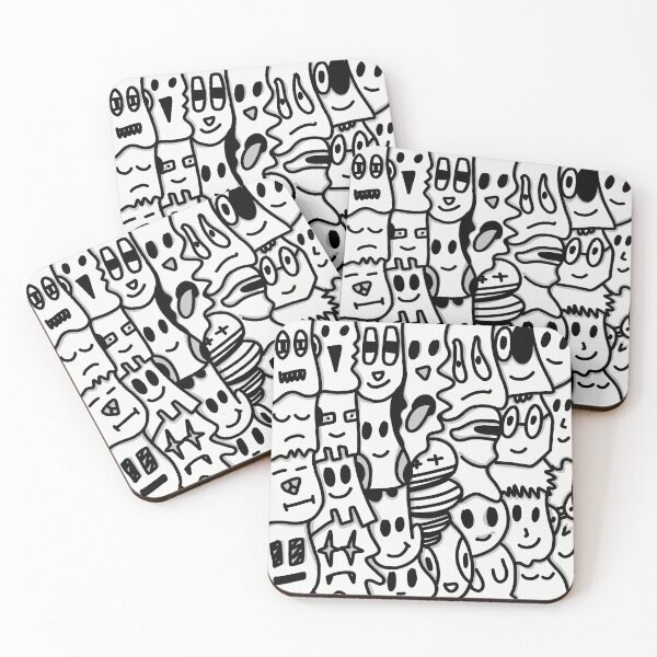 Item preview, Black And White Doodle Character designed and sold by andriassaputro.