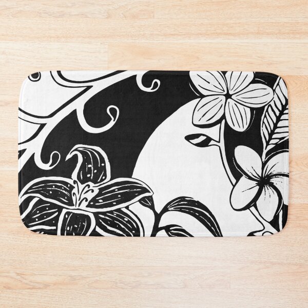Item preview, Black and White Tropical Flower Design designed and sold by CJAura by Claire Jane Johnson.