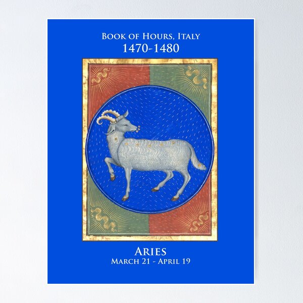 Zodiac sign: Aries from the Book of Hours circa 1470-1480 | Art Board Print