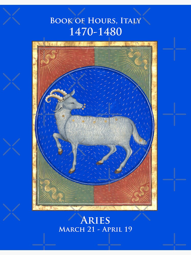 Zodiac sign: Aries from the Book of Hours circa 1470-1480 | Leggings