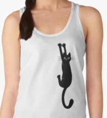 Black Cat Holding On Women's Tank Top