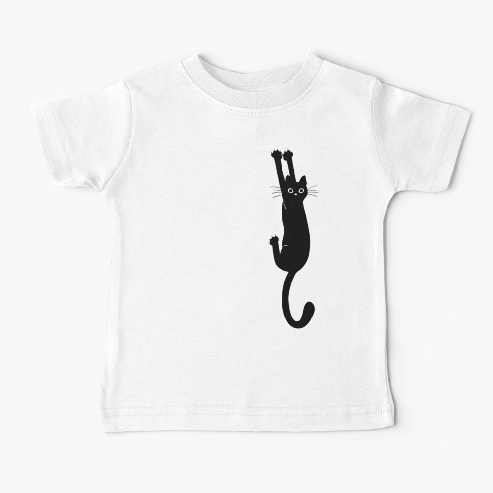 Black Cat Holding On Baby T-Shirt