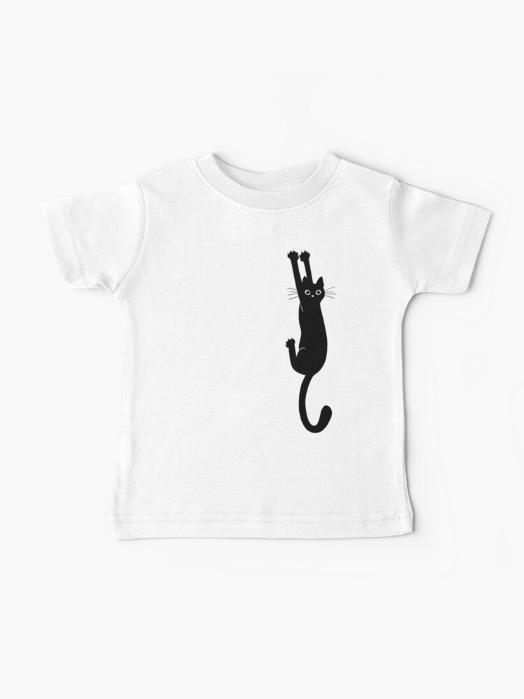Thumbnail 1 of 2, Baby T-Shirt, Black Cat Holding On designed and sold by Jenn Inashvili.