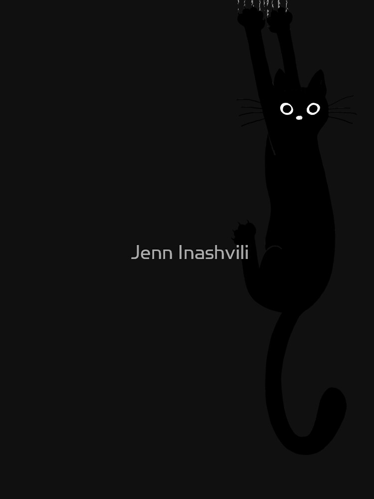 Thumbnail 7 of 7, Active T-Shirt, Black Cat Holding On designed and sold by ShortCoffee.