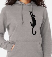 Schwarze Katze, die ein hält Leichter Hoodie