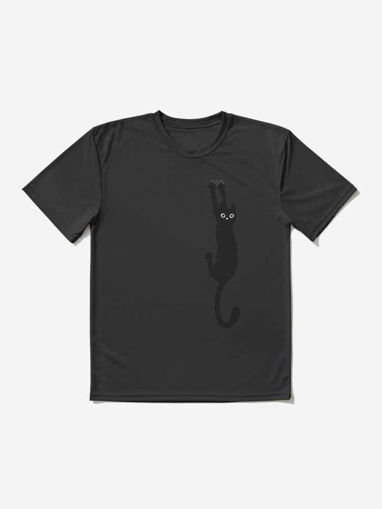 Thumbnail 2 of 7, Active T-Shirt, Black Cat Holding On designed and sold by ShortCoffee.
