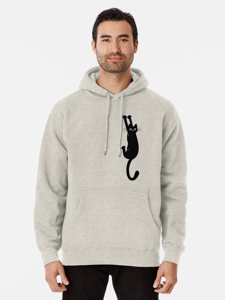 Black Cat Holding On Pullover Hoodie for Sale by Jenn Inashvili Redbubble