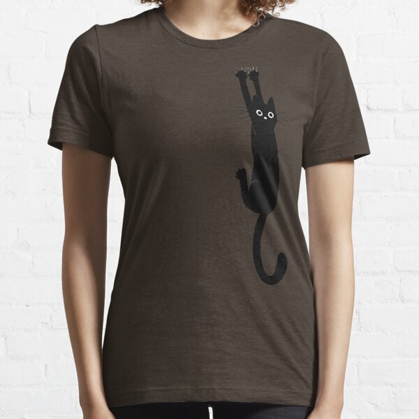 Black Cat Holding On Essential T-Shirt