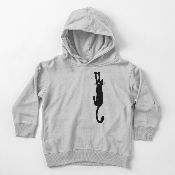 Black Cat Holding On Toddler Pullover Hoodie