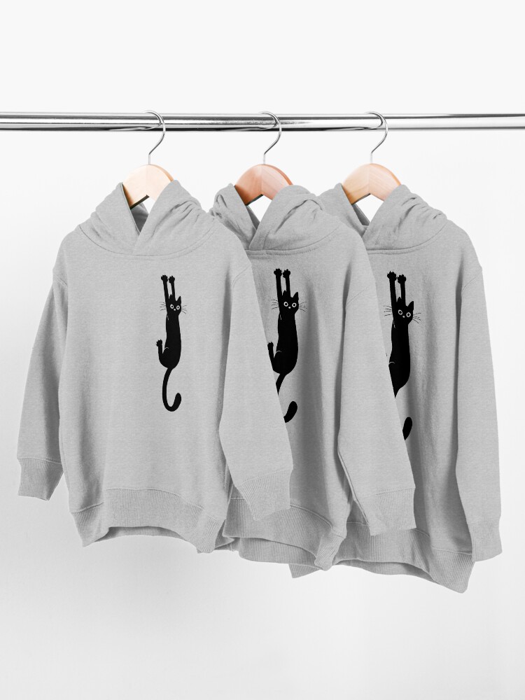 Alternate view of Black Cat Holding On Toddler Pullover Hoodie