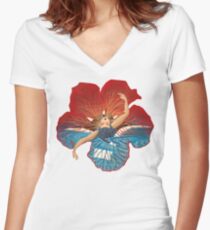 Flower Hawaii Pele Women's Fitted V-Neck T-Shirt