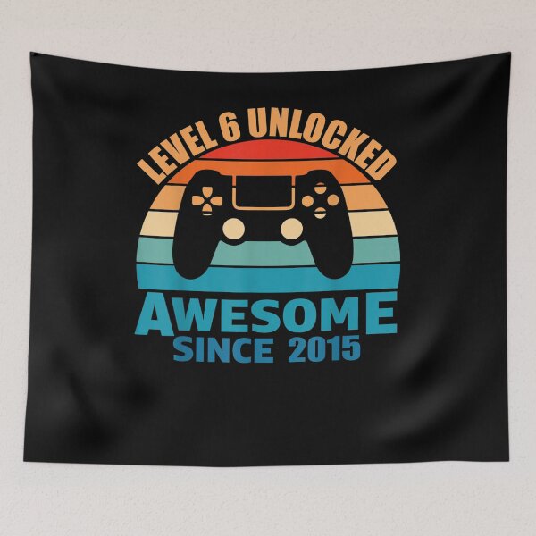 Item preview, Level 6 Unlocked Awesome Since 2015 6th Birthday Gamer designed and sold by lolahomya.