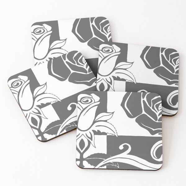 Item preview, Grey and White Contemporary Rose Design designed and sold by CJAura by Claire Jane Johnson.