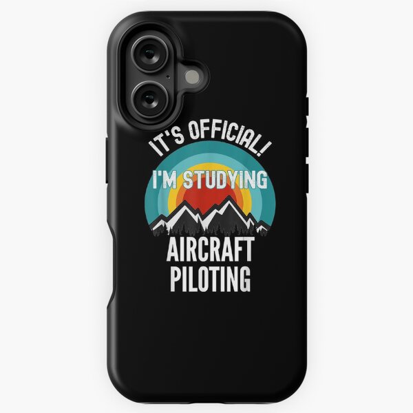 Vista previa del artículo con la obra «Es oficial, estoy estudiando pilotaje de aeronaves, regalo para estudiantes», diseñado y vendido por lolahomya.