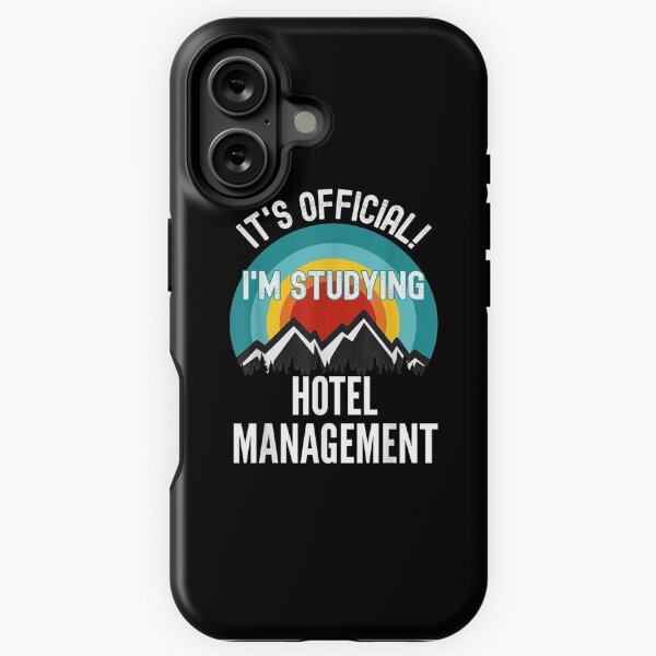 Vista previa del artículo con la obra «Es oficial, estoy estudiando gestión hotelera, regalo para estudiantes», diseñado y vendido por ninapfvu.