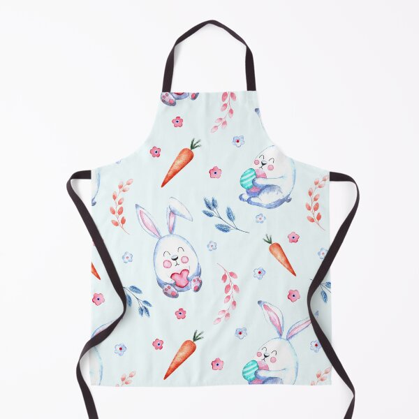 Item preview, Seamless Watercolor Pattern With Easter Bunnies With Carrots Willow Twigs Flowers White Background | Seamless Watercolor Pattern designed and sold by graphic-genie.