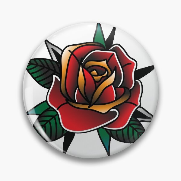 American Traditional Rose Pin