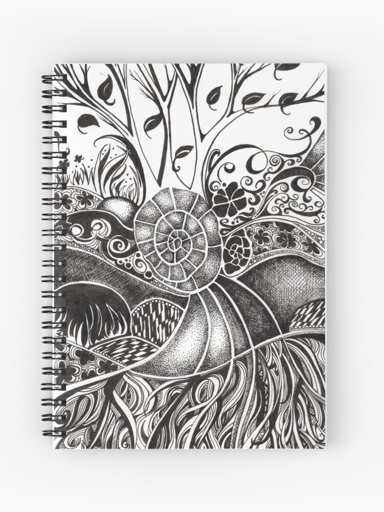 Spiral Notebook, Nucleus, Ink Drawing designed and sold by Danielle Scott