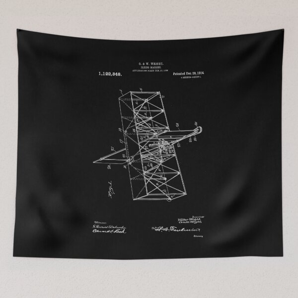 Item preview, Flying Machine - Technical Blueprint Drawing of a Patent Submission by Orville and Wilbur Wright (the Wright brothers) filed on Feb 17, 1908. designed and sold by Rhu Creations.