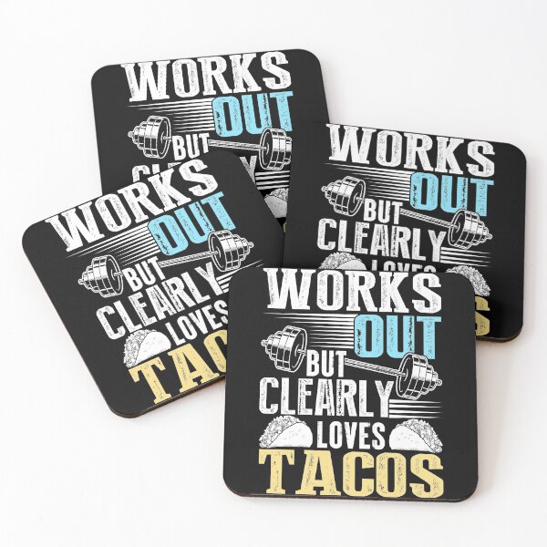 Item preview, Works Out But Clearly Loves Tacos Funny Gym Workout Shirt designed and sold by jvtee.
