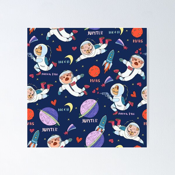 Item preview, Pugs astronauts  designed and sold by TrishaMcmillan.