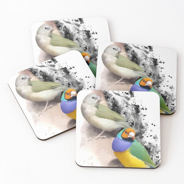 Item preview, Watercolour Gouldian finches  designed and sold by FabulousBeasts.