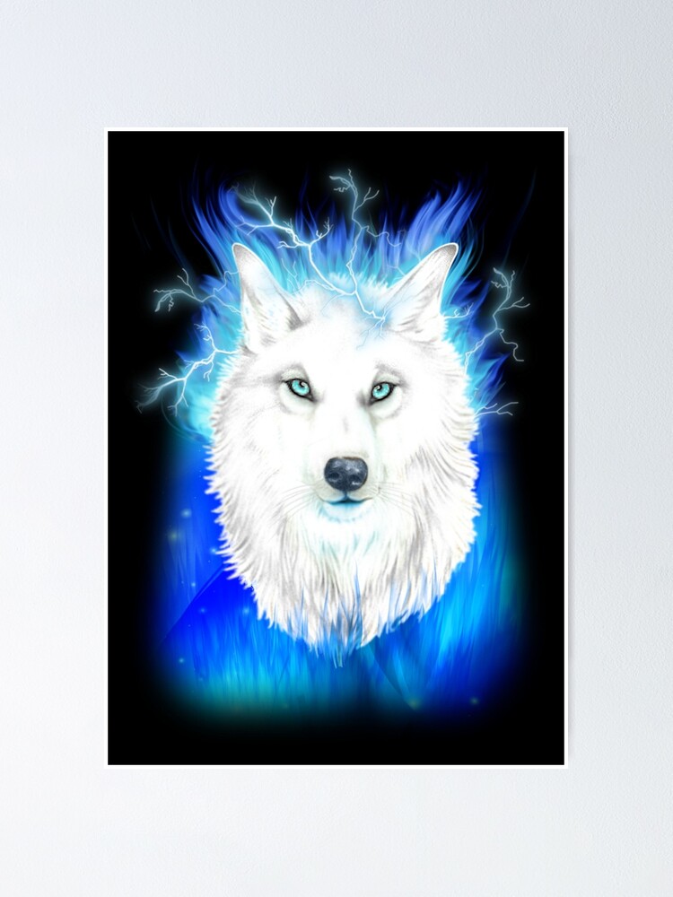 Póster «Fuego blanco y lobo de hielo» de FireGirlinOz | Redbubble