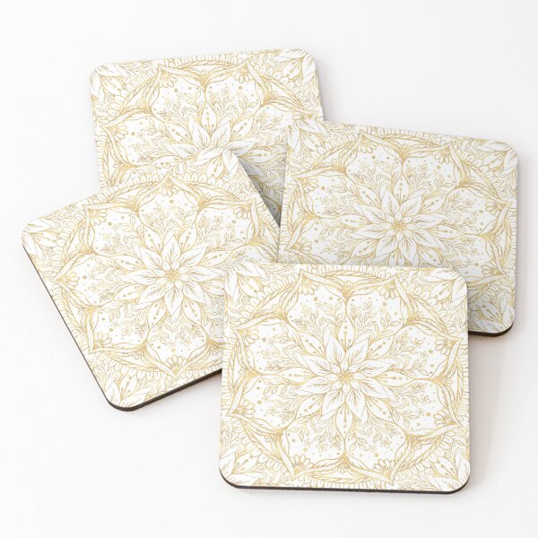 Item preview, Elegant Gold Flower Mandala White Design designed and sold by NdesignTrend.