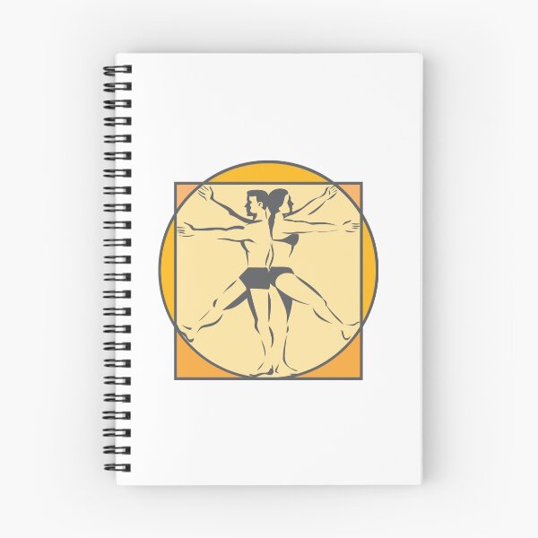 Item preview, Da Vinci Male Female Side Arms Legs Line Drawing Retro designed and sold by patrimonio.