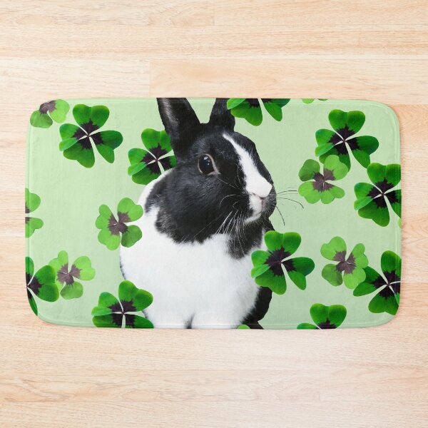 Item preview, St. Patrick's Day Black and white Bunny shamrock designed and sold by Move-Art.