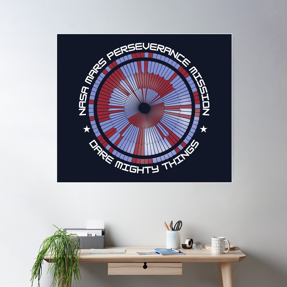 Mars Perseverance Parachute Hidden Message Dare Mighty Things Poster