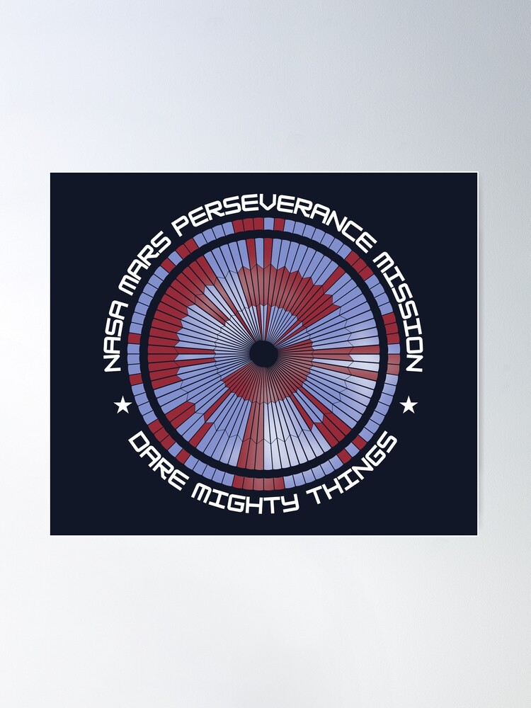 Alternate view of Mars Perseverance Parachute Hidden Message Dare Mighty Things Poster
