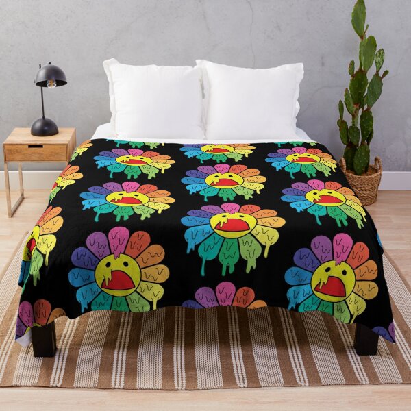 Sunflower Cushion Pillow Plush Rainbow Flower Japan Takashi Murakami Home  Decor