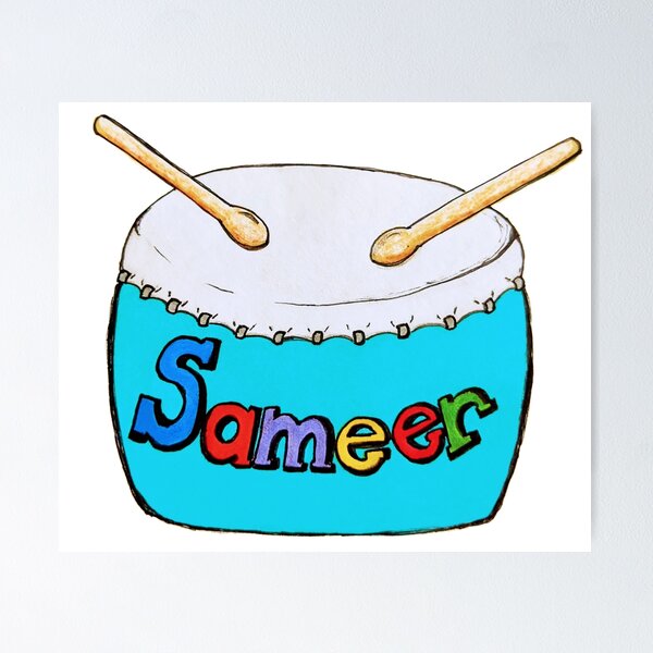 Item preview, Sameer name drum designed and sold by RainbowOma.