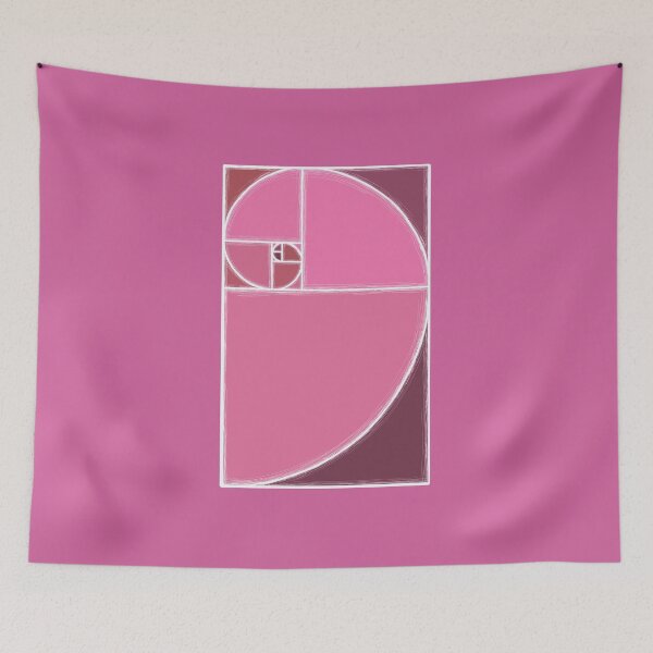 Artikelvorschau, rosa Fibonacci-Spirale goldener Schnitt entworfen und verkauft von weilertsen.
