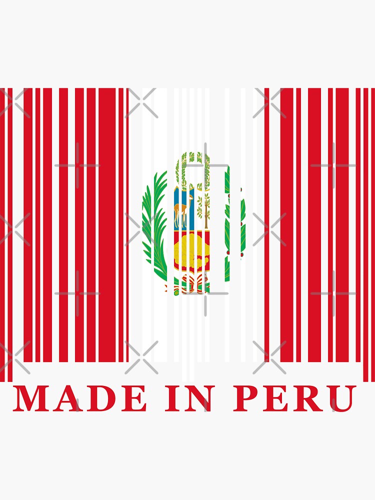 Pegatina «Hecho en código de barras de Perú» de T-warrior | Redbubble