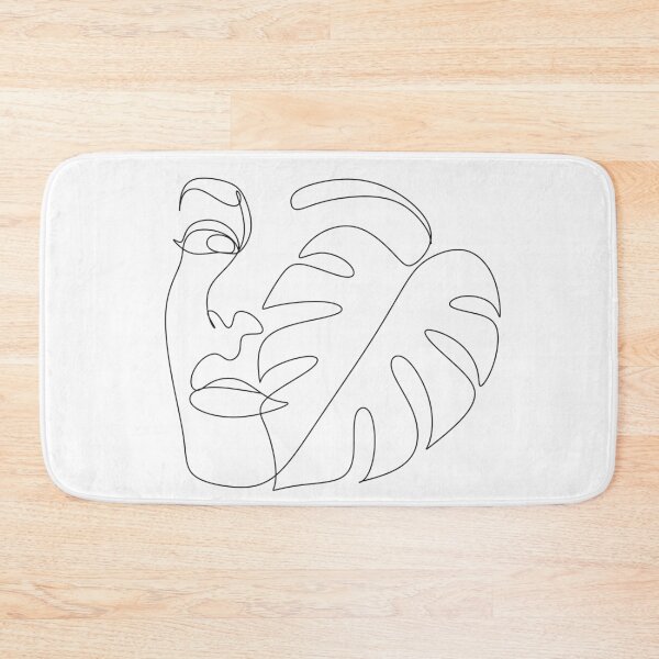 Item preview, Beauty woman face with monstera leaves One Line drawing art. Continuous line icon for spa salon or organic cosmetics logotype. Woman Face Line  designed and sold by OneLinePrint.