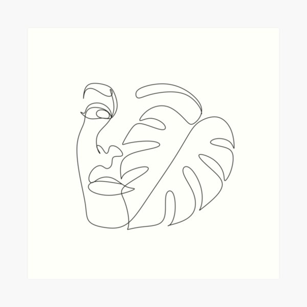 Set of tropical beauty. Women in elegant line art style. Monstera and palm  leaves background. No 1/3 Drawing by Mounir Khalfouf - Fine Art America