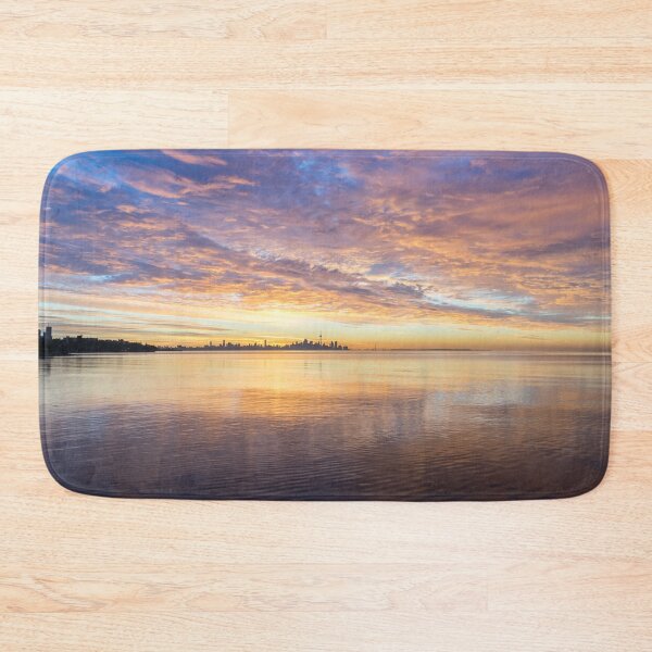 Item preview, Feathers and Ripples - Glorious Multicolored Dawn over Toronto Skyline designed and sold by Georgia Mizuleva.